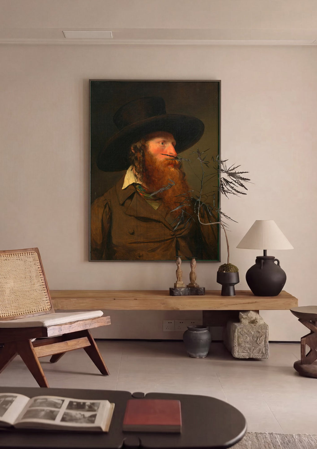 Quadro Decorativo Homem com Barba Ruiva - Amerling em ambiente decorado