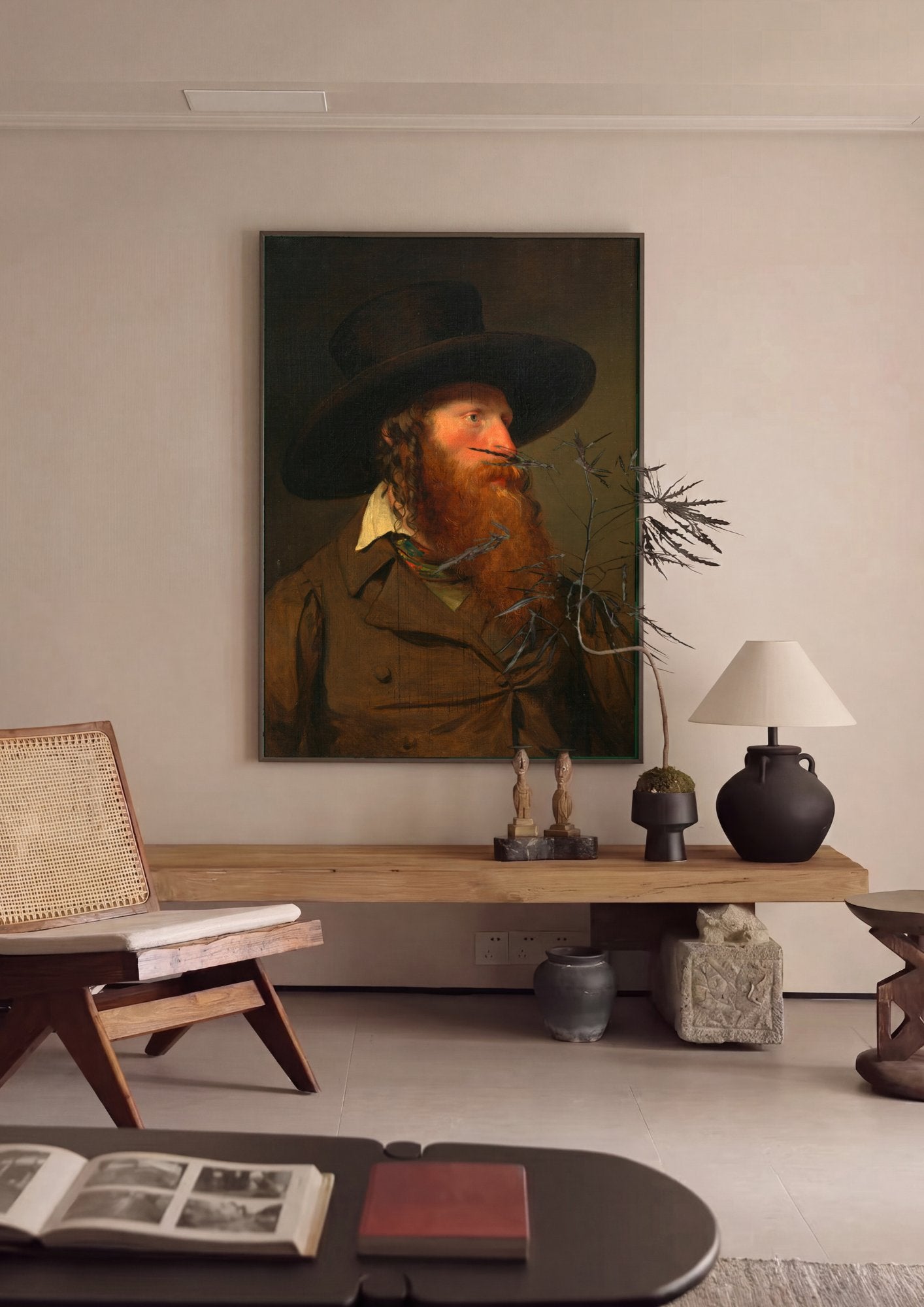 Quadro Decorativo Homem com Barba Ruiva - Amerling em ambiente decorado