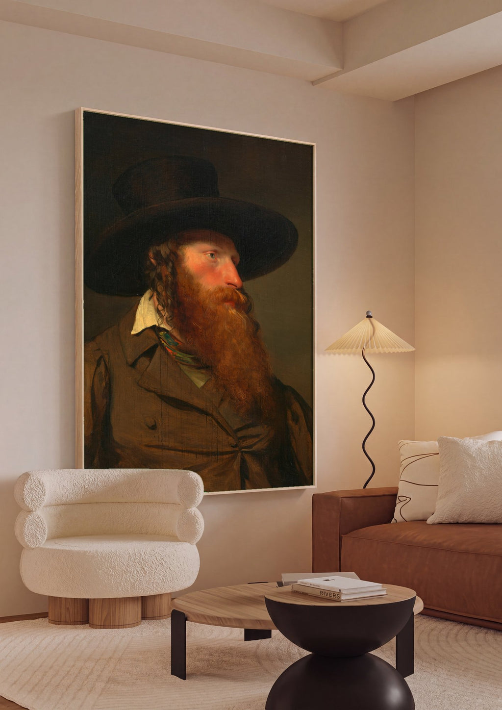 Quadro Decorativo Homem com Barba Ruiva - Amerling em ambiente decorado