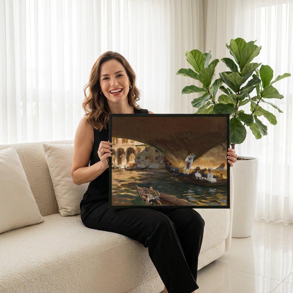 Quadro Decorativo A Ponte dos Suspiros - John Singer Sargent | modelo apresentando o quadro emoldurado