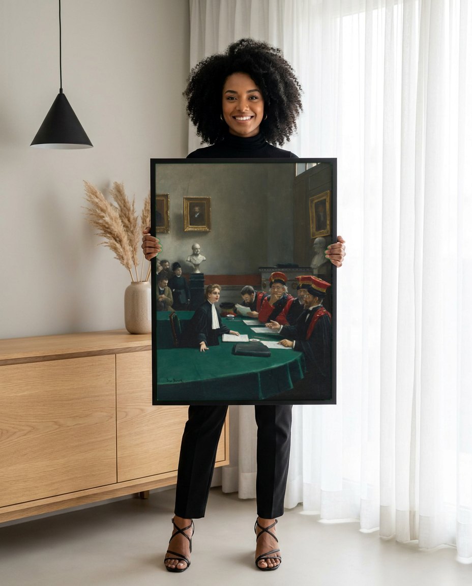 Quadro Decorativo: Uma Causa Importante - Jean Béraud | modelo apresentando o quadro emoldurado