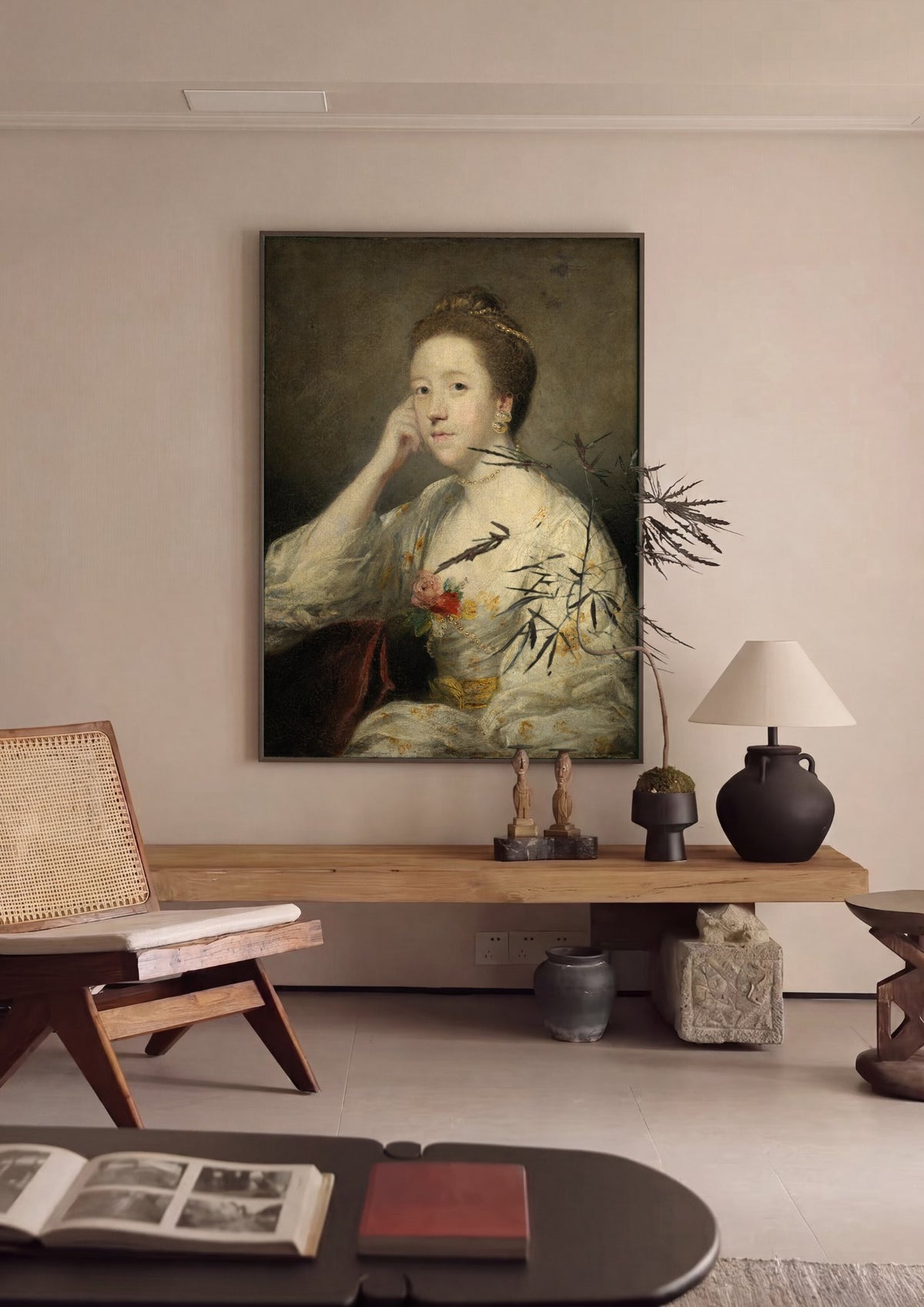 Quadro Decorativo Retrato Feminino - Sir Joshua Reynolds | quadro emoldurado na parede