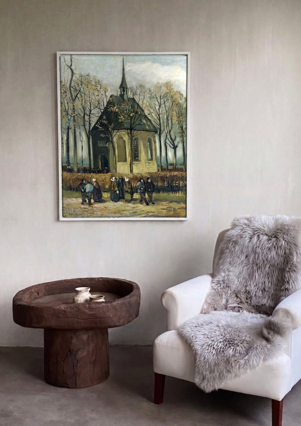 Quadro Decorativo A Velha Torre da Igreja de Nuenen - Van Gogh | quadro emoldurado na parede