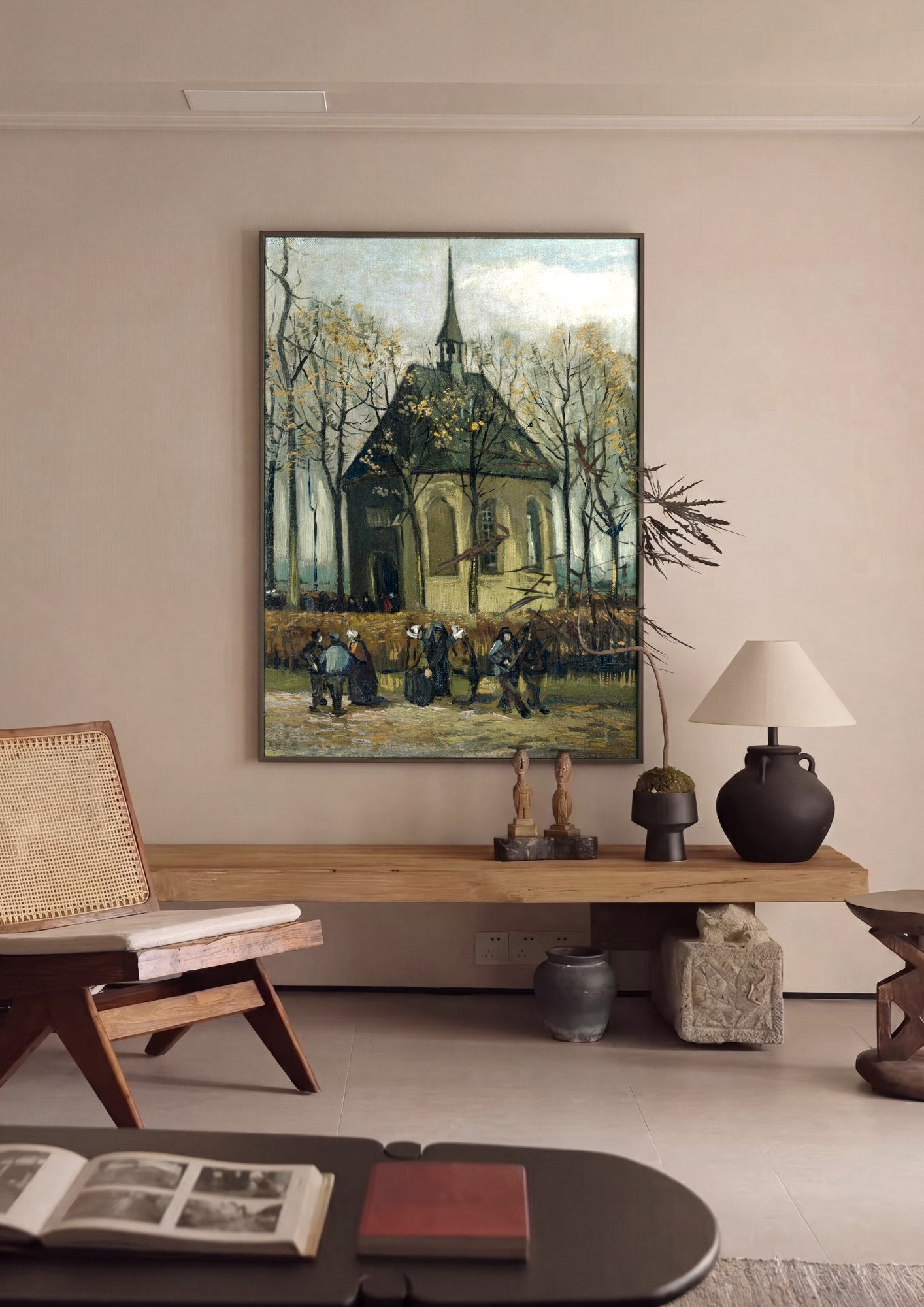 Quadro Decorativo A Velha Torre da Igreja de Nuenen - Van Gogh | quadro emoldurado na parede