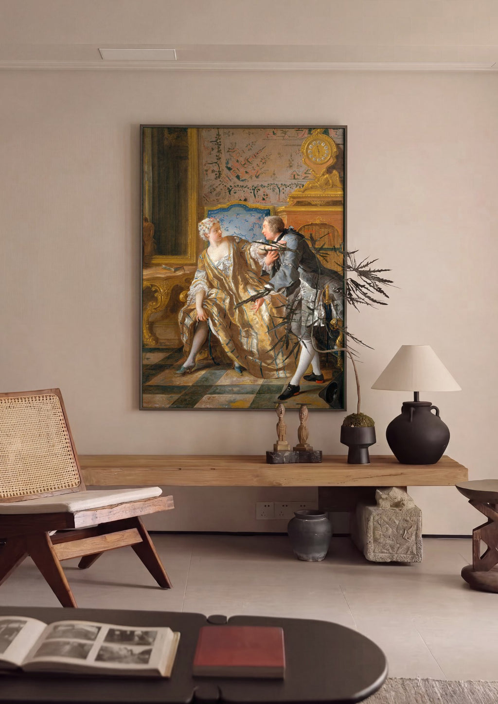 Quadro Decorativo A Leitura de Molière - Jean François de Troy | quadro emoldurado na parede