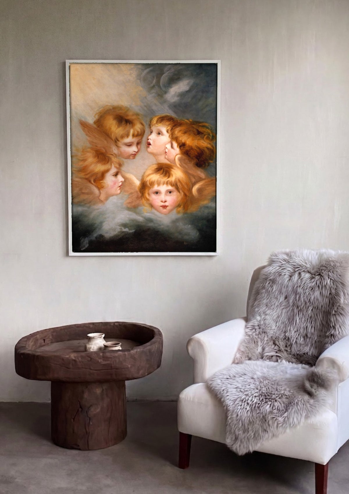 Quadro Decorativo Os Anjos (Cherubs) - Sir Joshua Reynolds | quadro emoldurado na parede