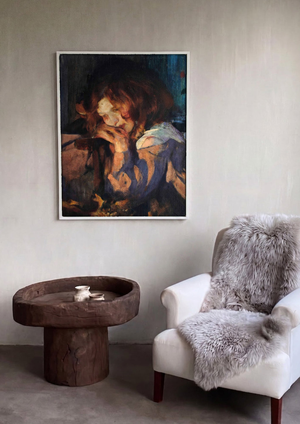 Quadro Decorativo A Contemplação - James Jebusa Shannon | quadro emoldurado na parede