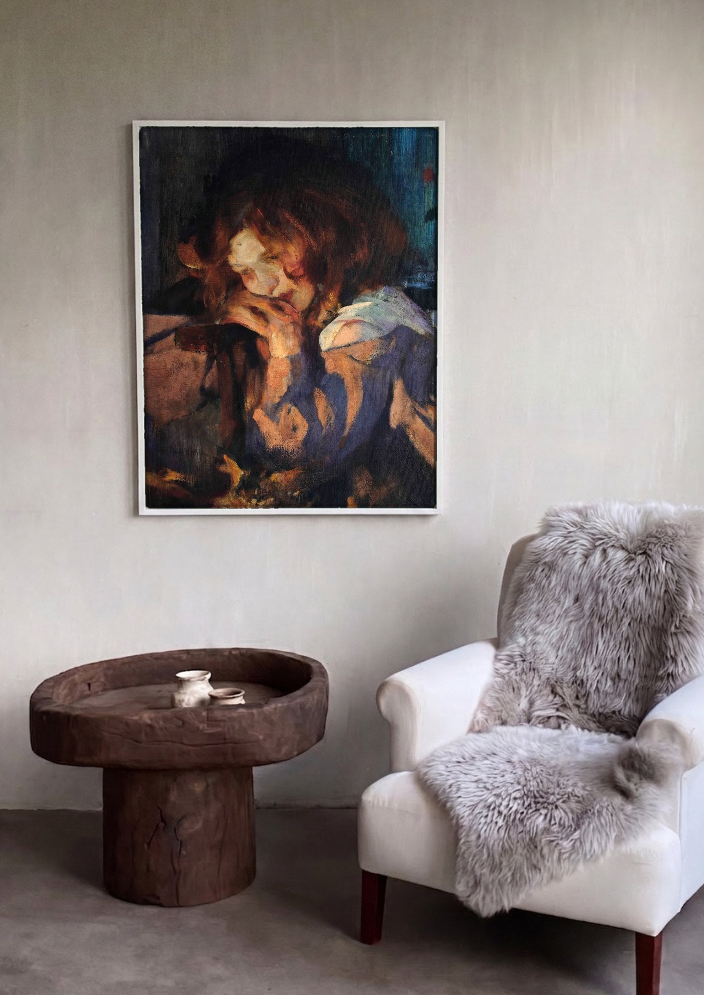 Quadro Decorativo A Contemplação - James Jebusa Shannon | quadro emoldurado na parede