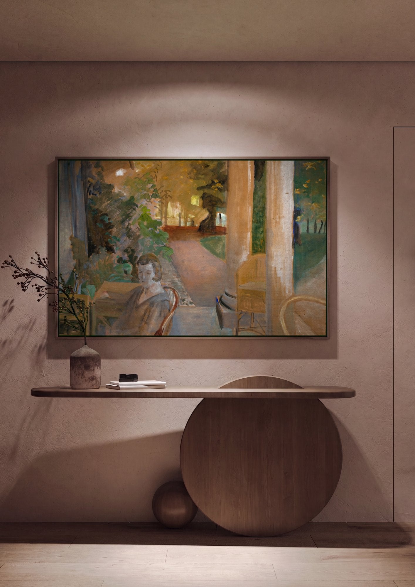 Quadro Decorativo A Mulher no Terraço - Jacek Malczewski em ambiente decorado