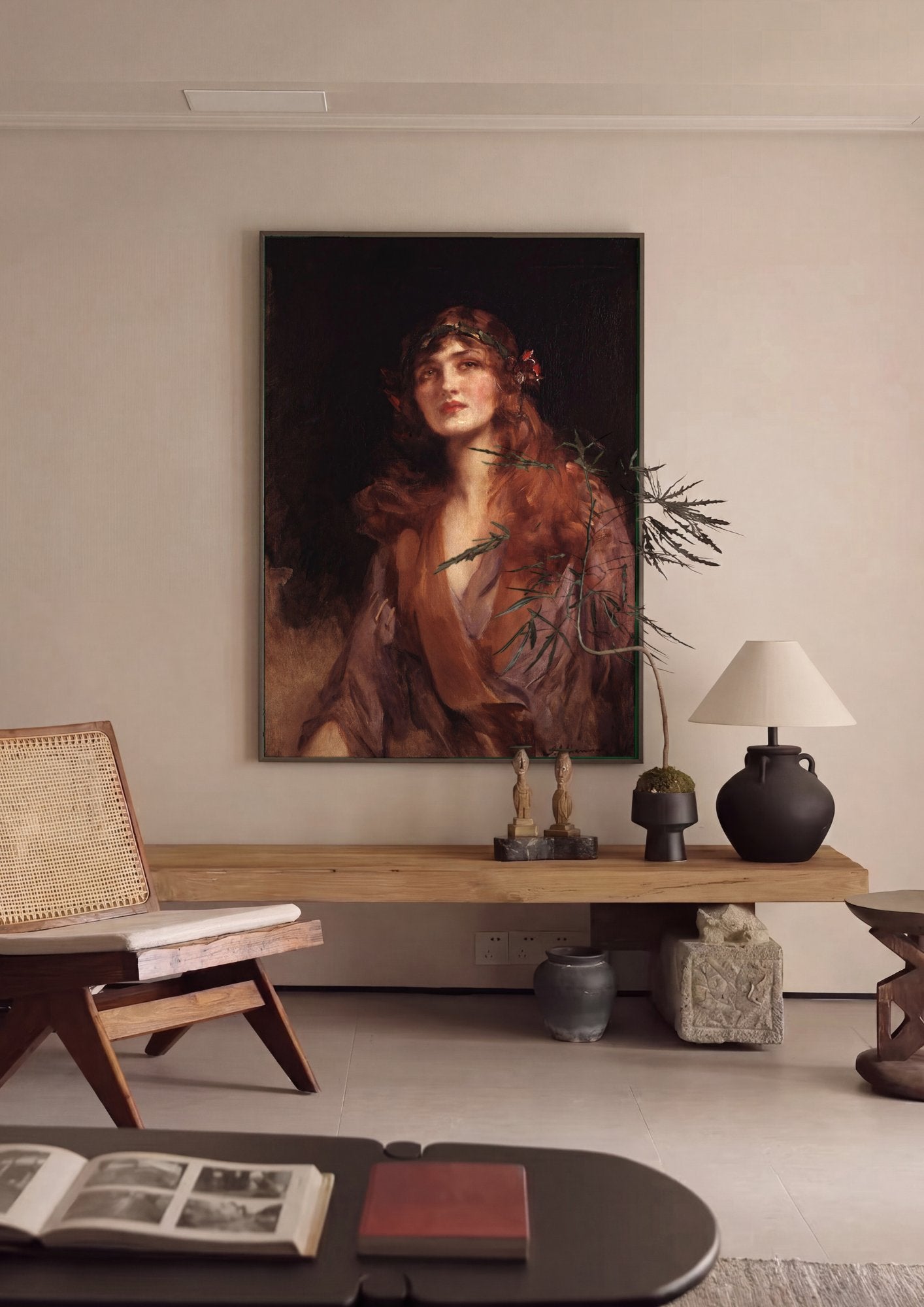 Quadro Decorativo A Mulher Misteriosa - James Jebusa Shannon em ambiente decorado