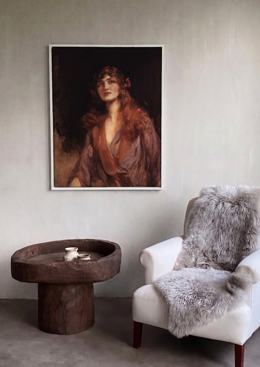 Quadro Decorativo A Mulher Misteriosa - James Jebusa Shannon em ambiente decorado