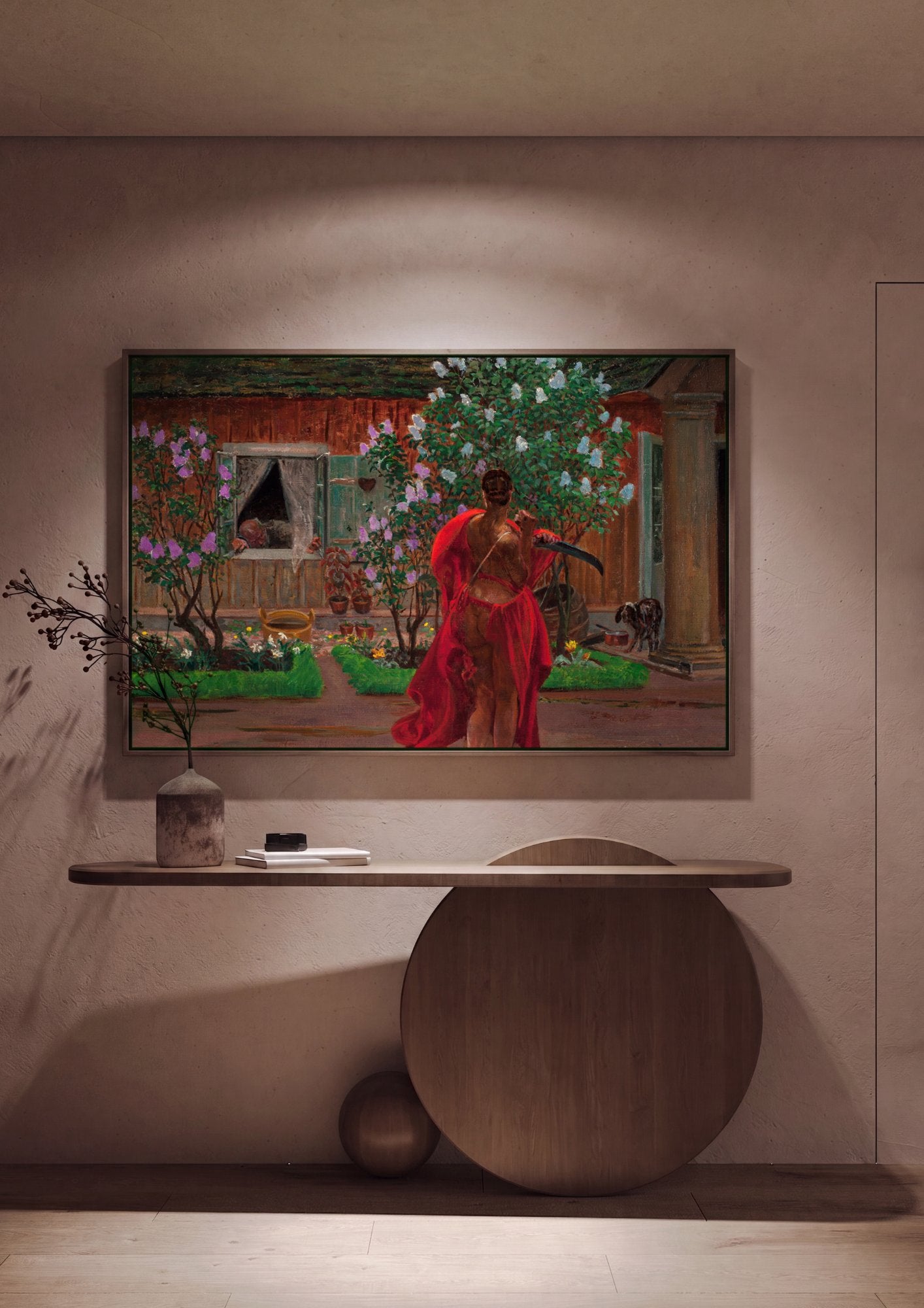 Quadro Decorativo A Morte ou Thanatos - Jacek Malczewski em ambiente decorado