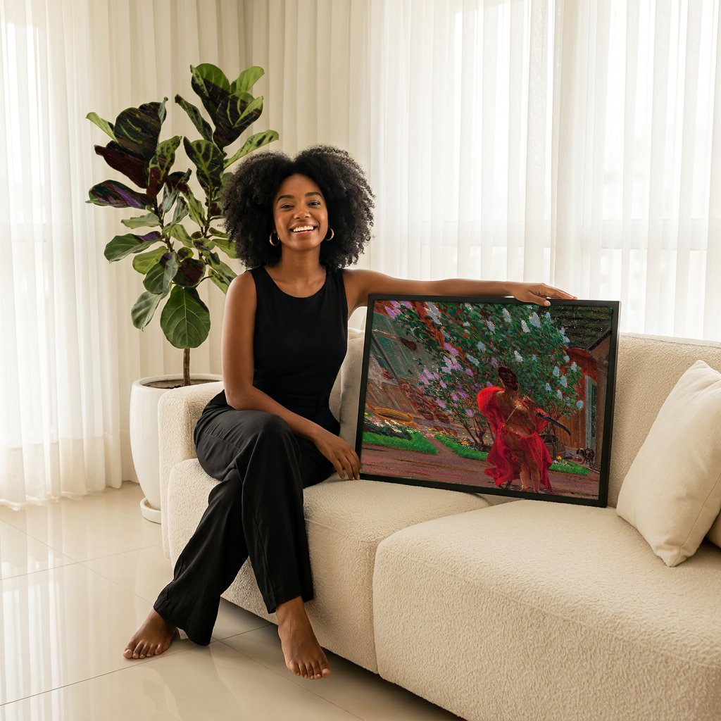 Quadro Decorativo A Morte ou Thanatos - Jacek Malczewski com modelo em ambiente