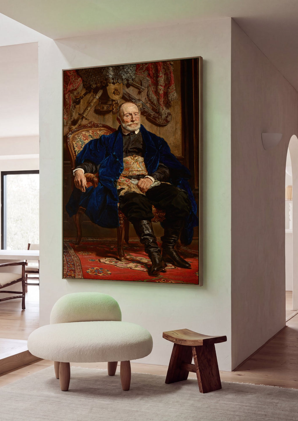 Quadro Decorativo Retrato de um Homem - Jan Matejko em ambiente decorado