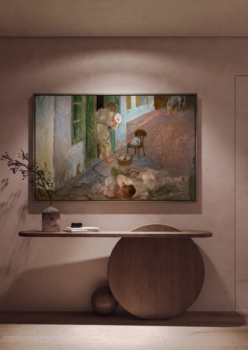 Quadro Decorativo A Partida de Tobias - Jacek Malczewski em ambiente decorado