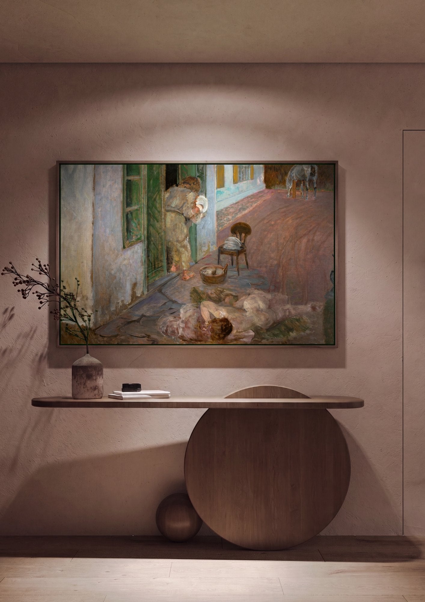 Quadro Decorativo A Partida de Tobias - Jacek Malczewski em ambiente decorado