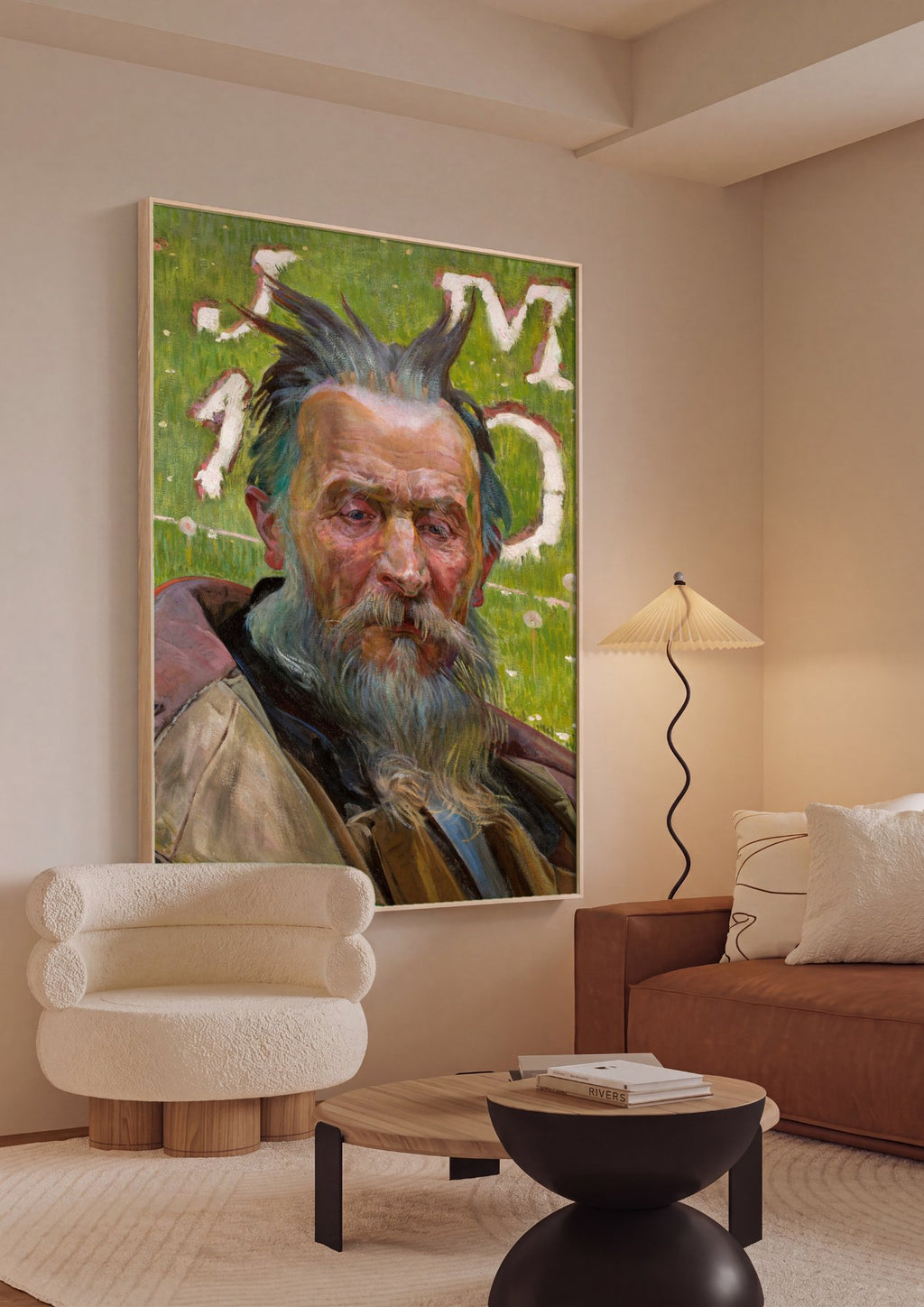 Quadro Decorativo Retrato de um Velho - Jacek Malczewski em ambiente decorado