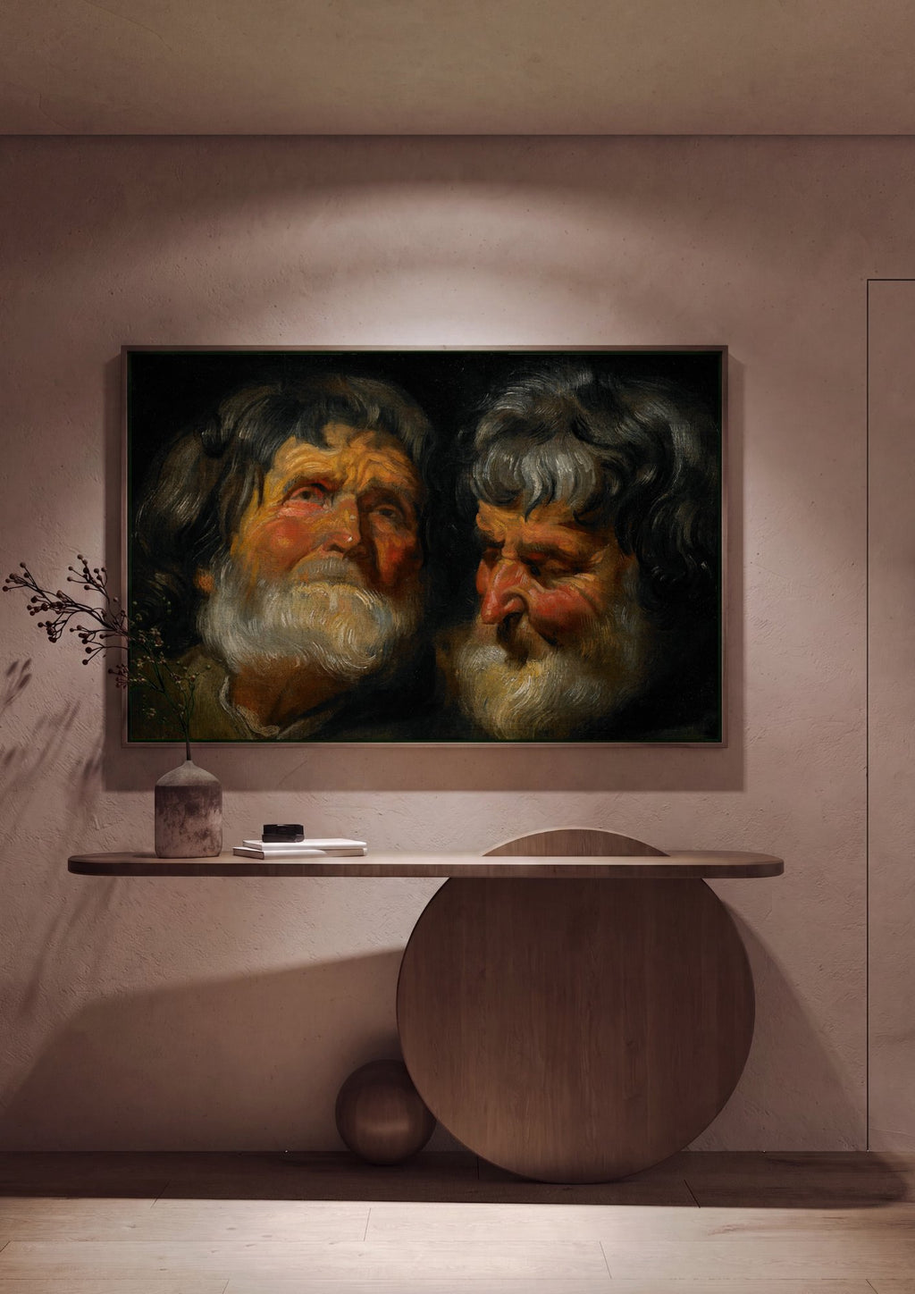 Quadro Decorativo Estudos de Cabeças - Jacob Jordaens em ambiente decorado