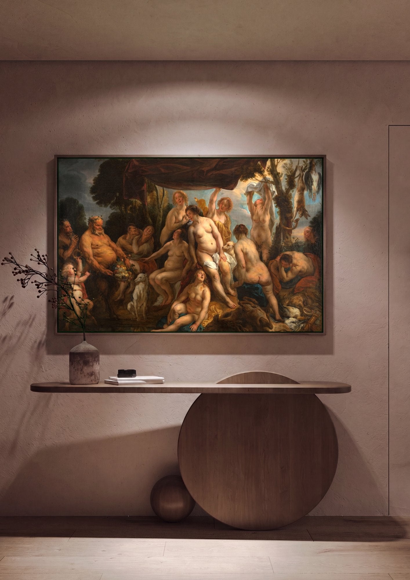 Quadro Decorativo A Oferenda a Ceres - Jacob Jordaens em ambiente decorado
