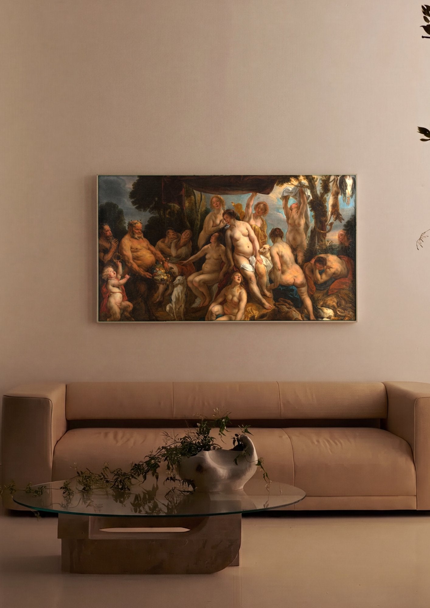 Quadro Decorativo A Oferenda a Ceres - Jacob Jordaens em ambiente decorado
