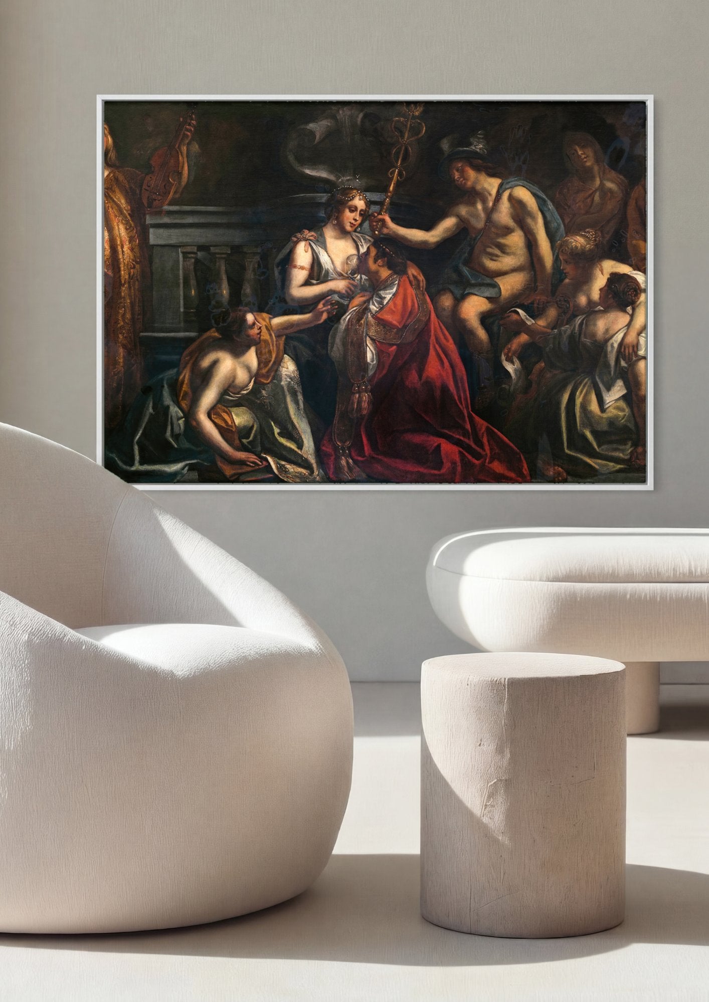 Quadro Decorativo A Oferenda a Ceres - Jacob Jordaens em ambiente decorado
