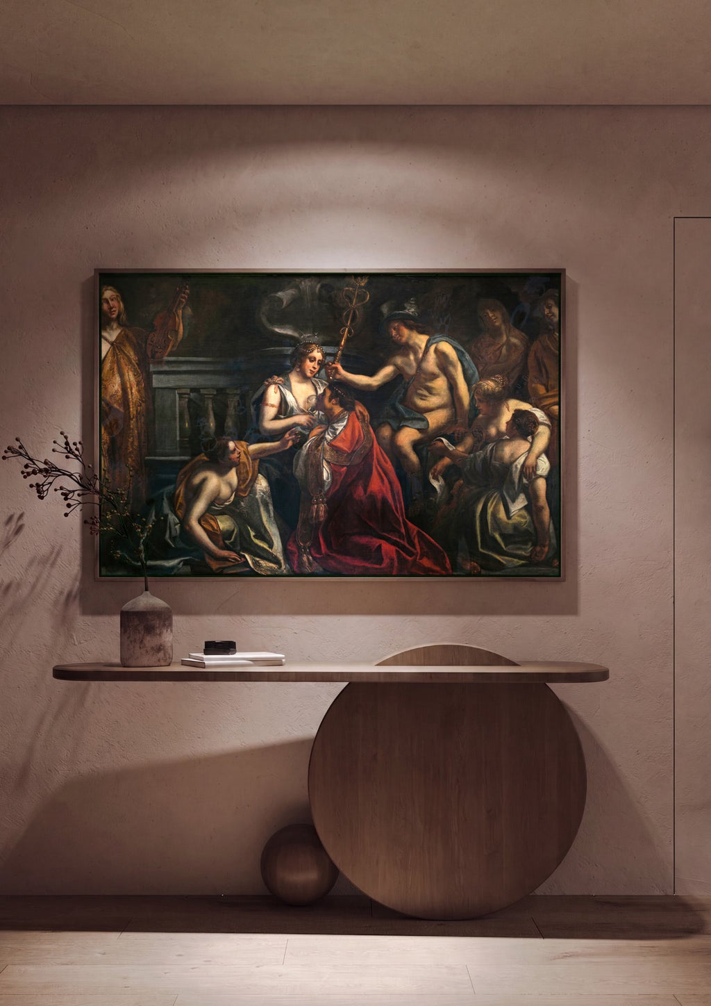 Quadro Decorativo A Oferenda a Ceres - Jacob Jordaens em ambiente decorado