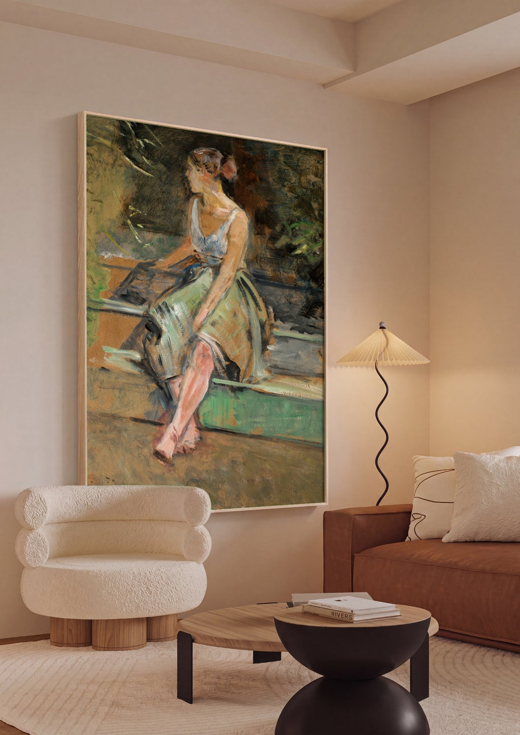 Quadro Decorativo A Jovem na Varanda - Jacek Malczewski em ambiente decorado