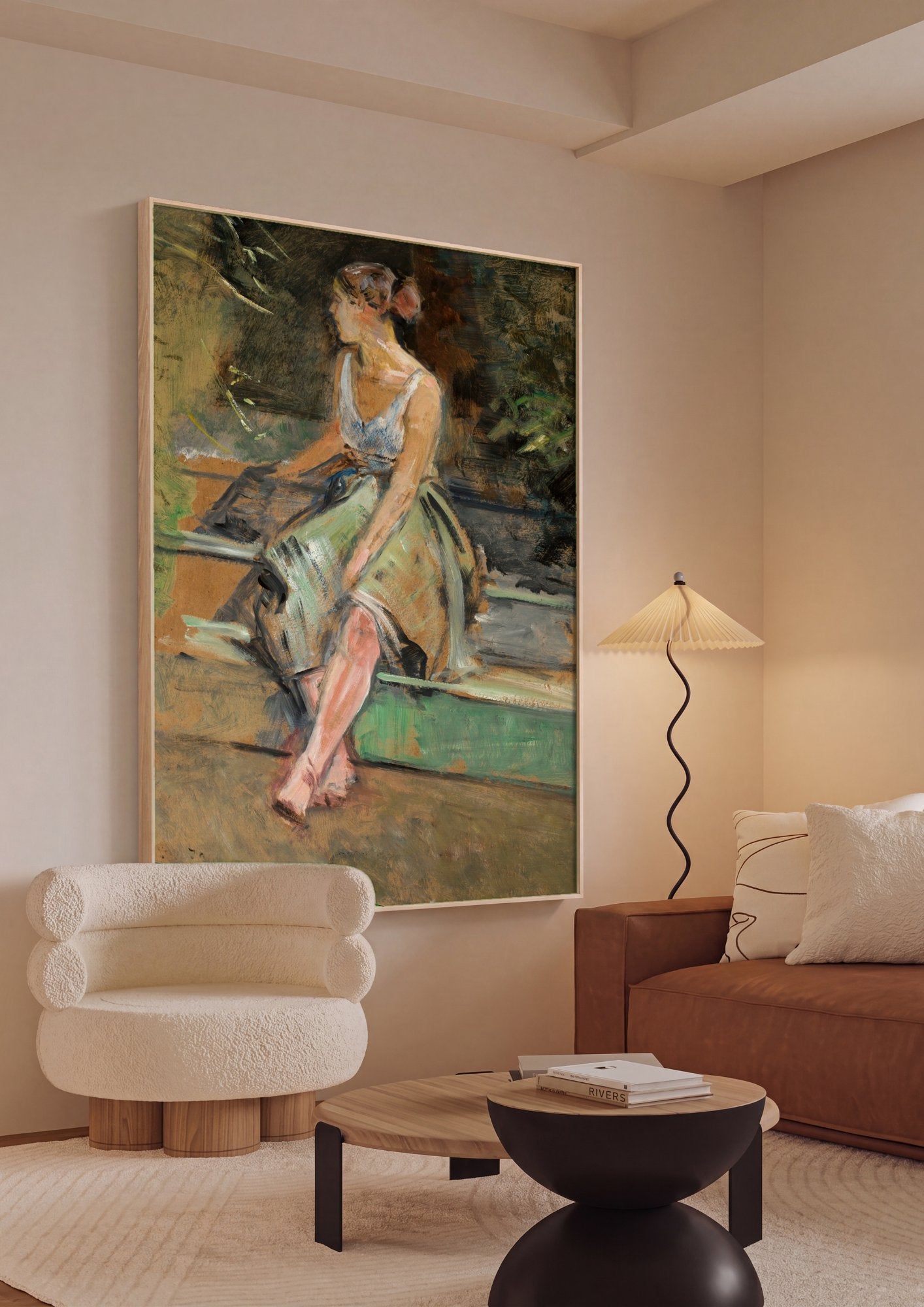 Quadro Decorativo A Jovem na Varanda - Jacek Malczewski em ambiente decorado