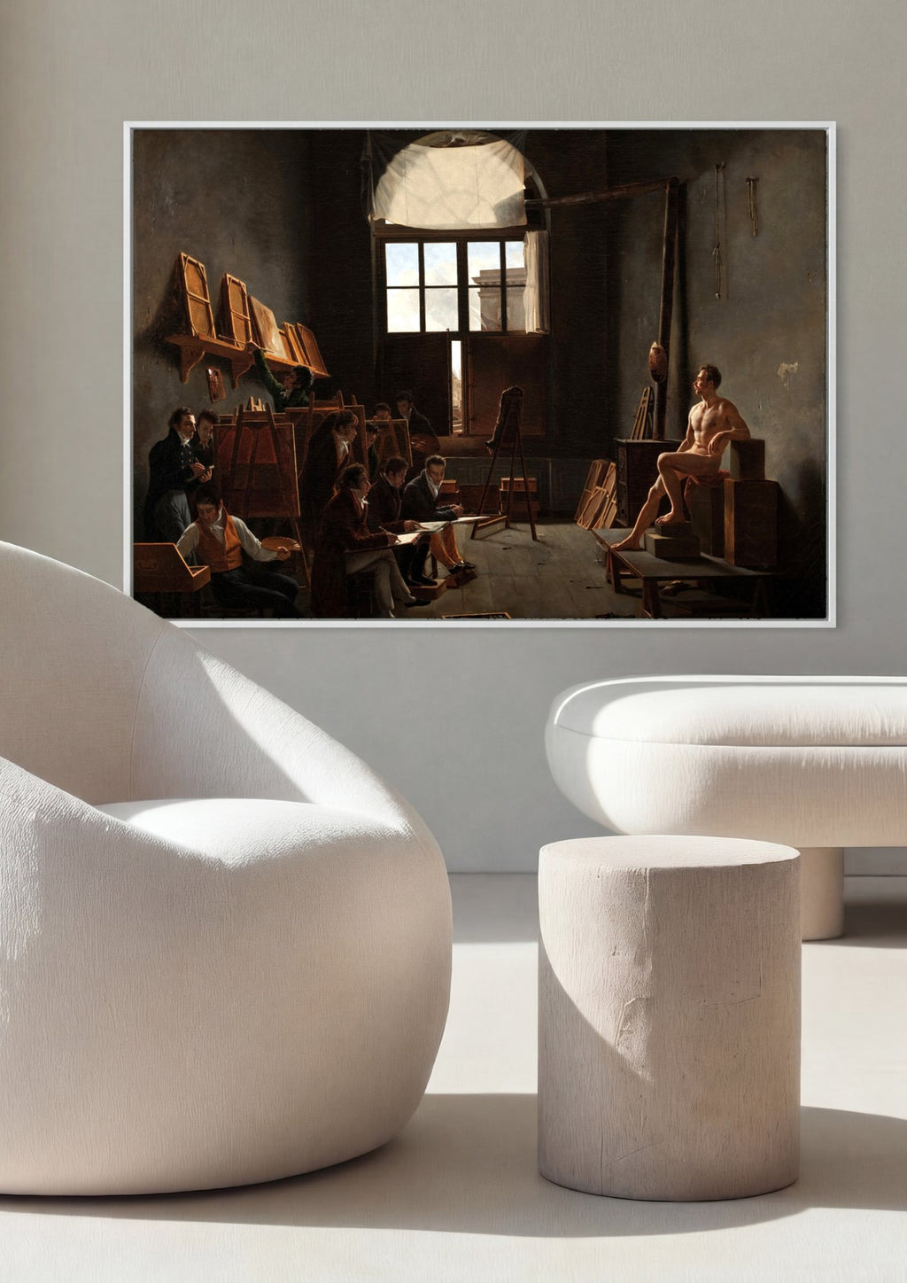 Quadro Decorativo O Estúdio de David - Jacques-Louis David em ambiente decorado