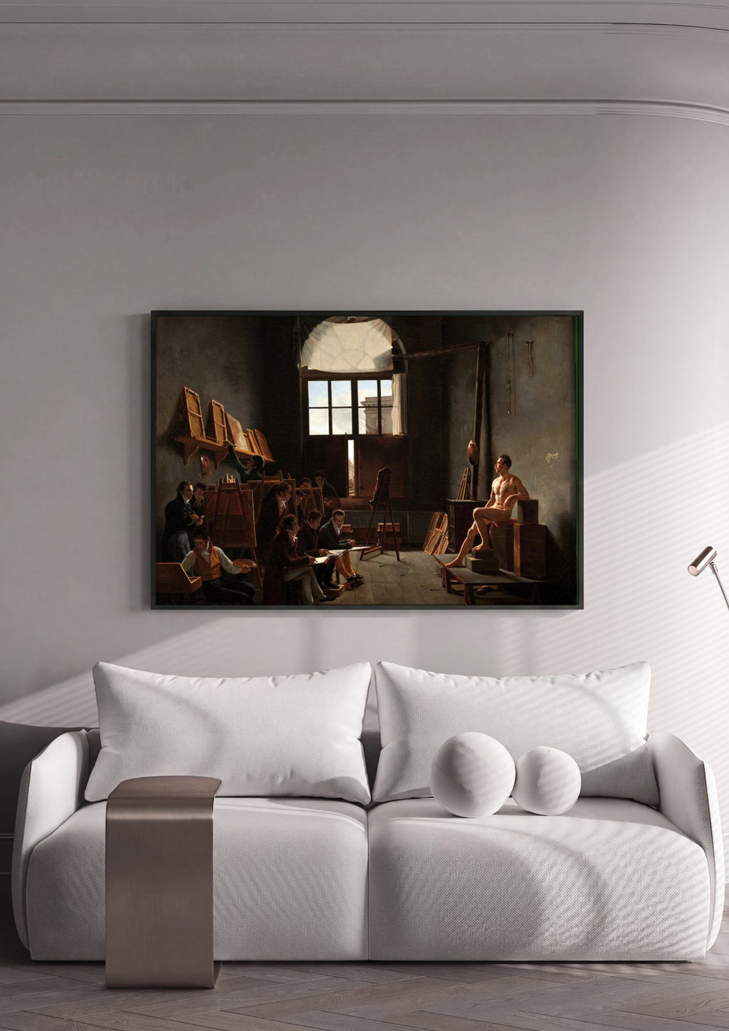 Quadro Decorativo O Estúdio de David - Jacques-Louis David em ambiente decorado