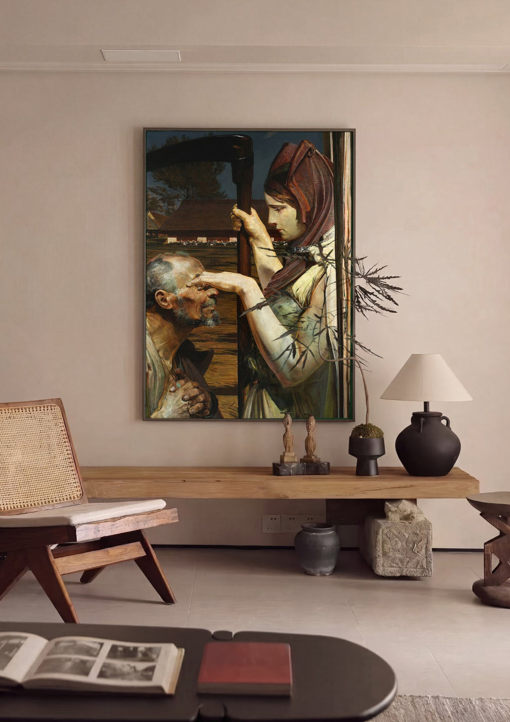 Quadro Decorativo A Morte de Ellenai - Jacek Malczewski em ambiente decorado