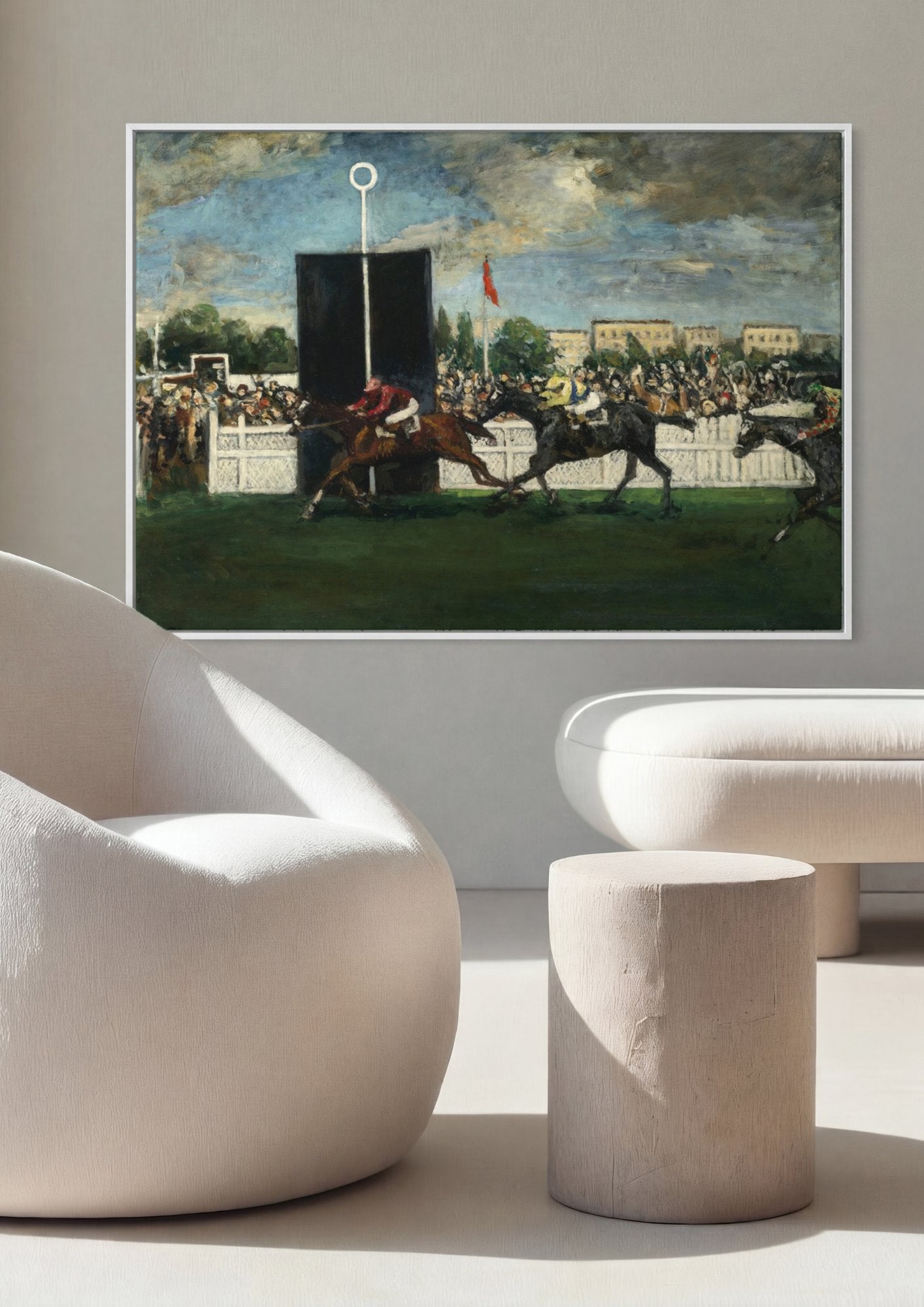 Quadro Decorativo Corrida de Cavalos - Jacques Émile Blanche em ambiente decorado