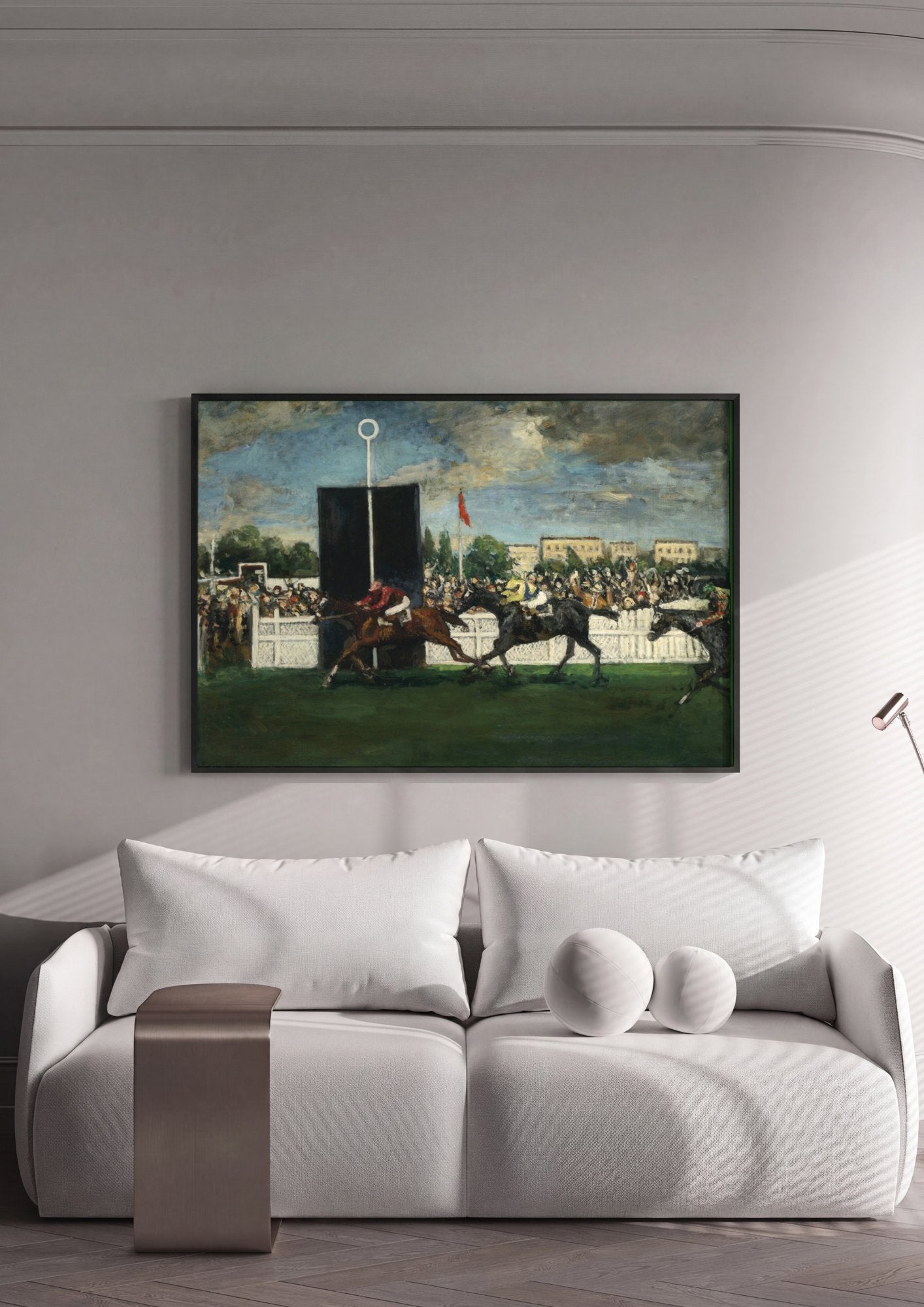Quadro Decorativo Corrida de Cavalos - Jacques Émile Blanche em ambiente decorado