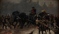 Quadro a óleo de Jacek Malczewski mostrando uma procissão histórica com cavalos e figuras humanas em movimento, em tons escuros e dramáticos.