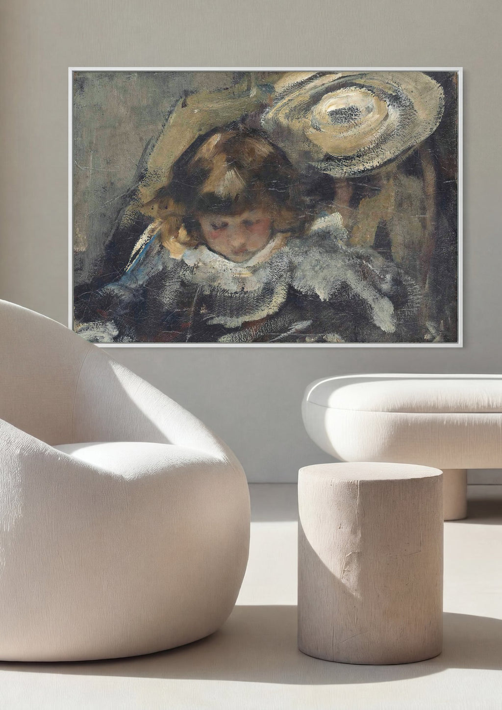 Quadro Decorativo Criança com Chapéu - James Jebusa Shannon em ambiente decorado