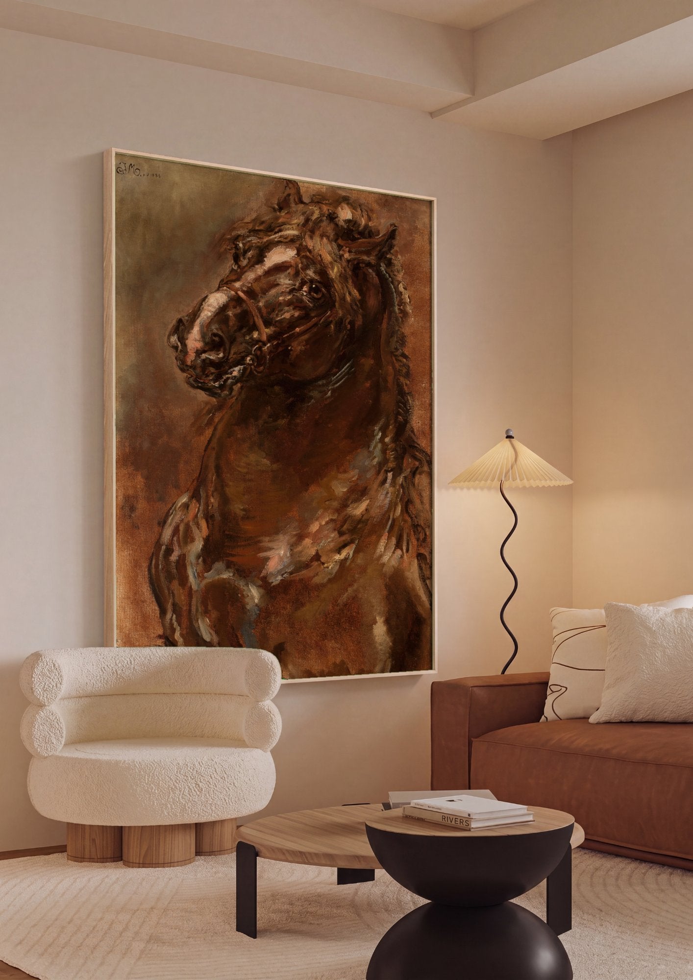 Quadro Decorativo Estudos de Cavalos - Jan Matejko em ambiente decorado