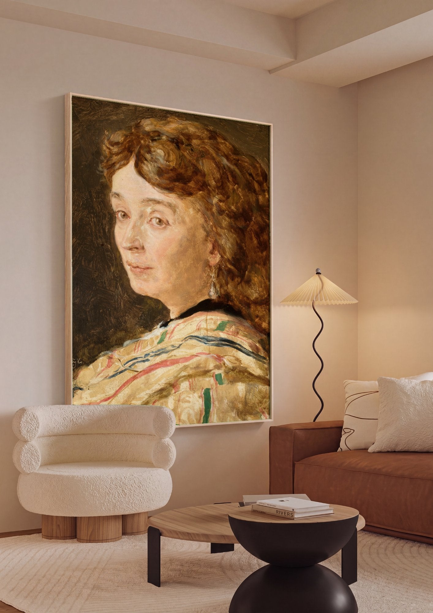 Quadro Decorativo Retrato de Mulher - Jan Matejko em ambiente decorado