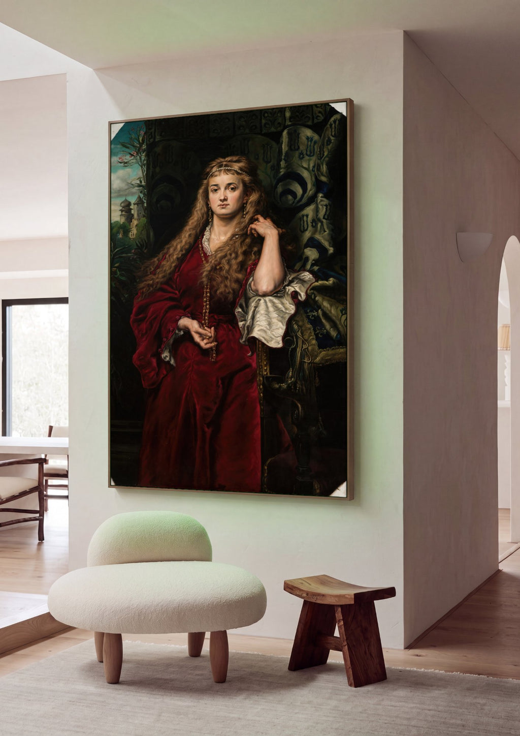 Quadro Decorativo A Rainha de Sheba - Jan Matejko em ambiente decorado