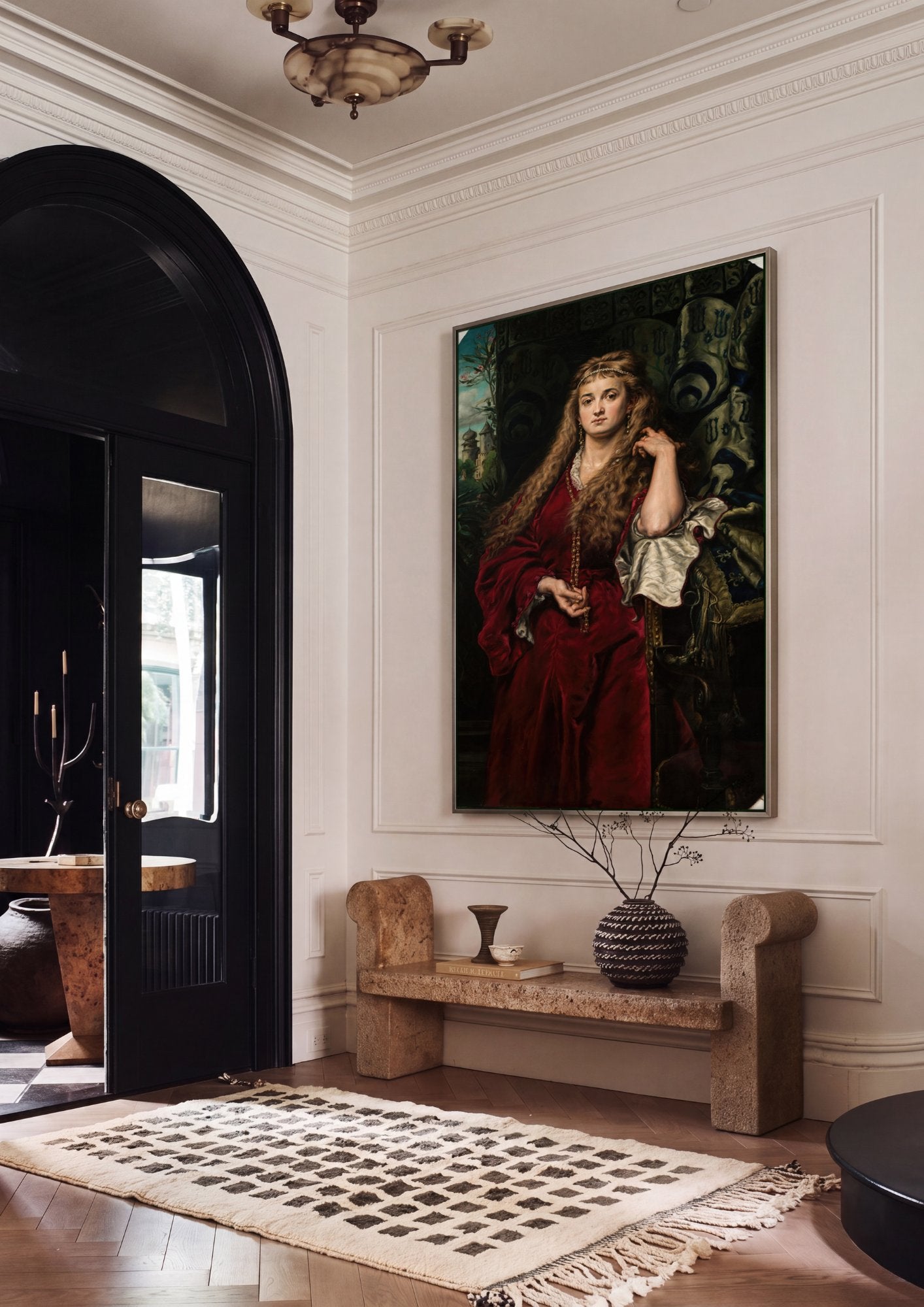 Quadro Decorativo A Rainha de Sheba - Jan Matejko em ambiente decorado