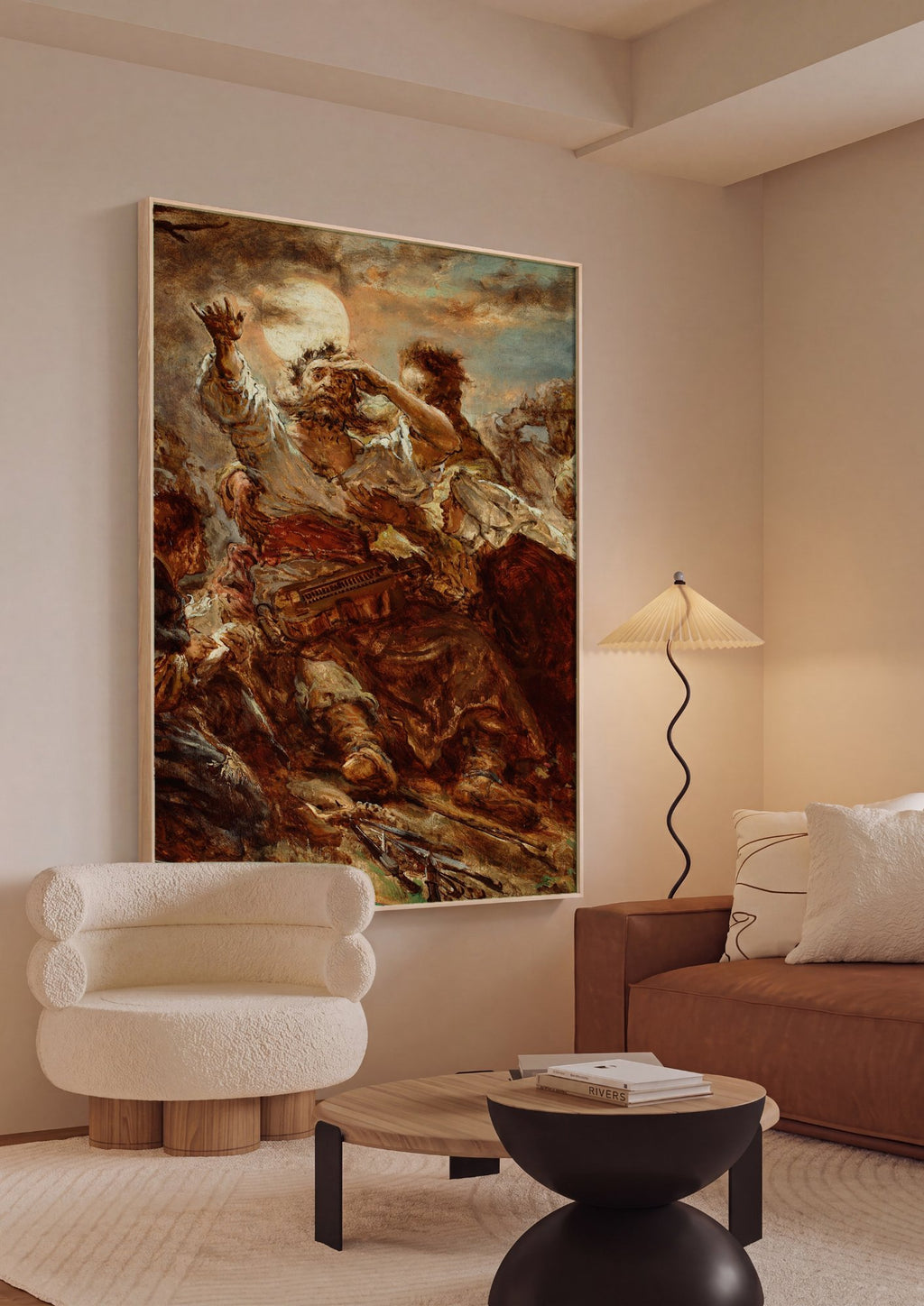 Quadro Decorativo 'O Cego com a Lira' - Jan Matejko em ambiente decorado
