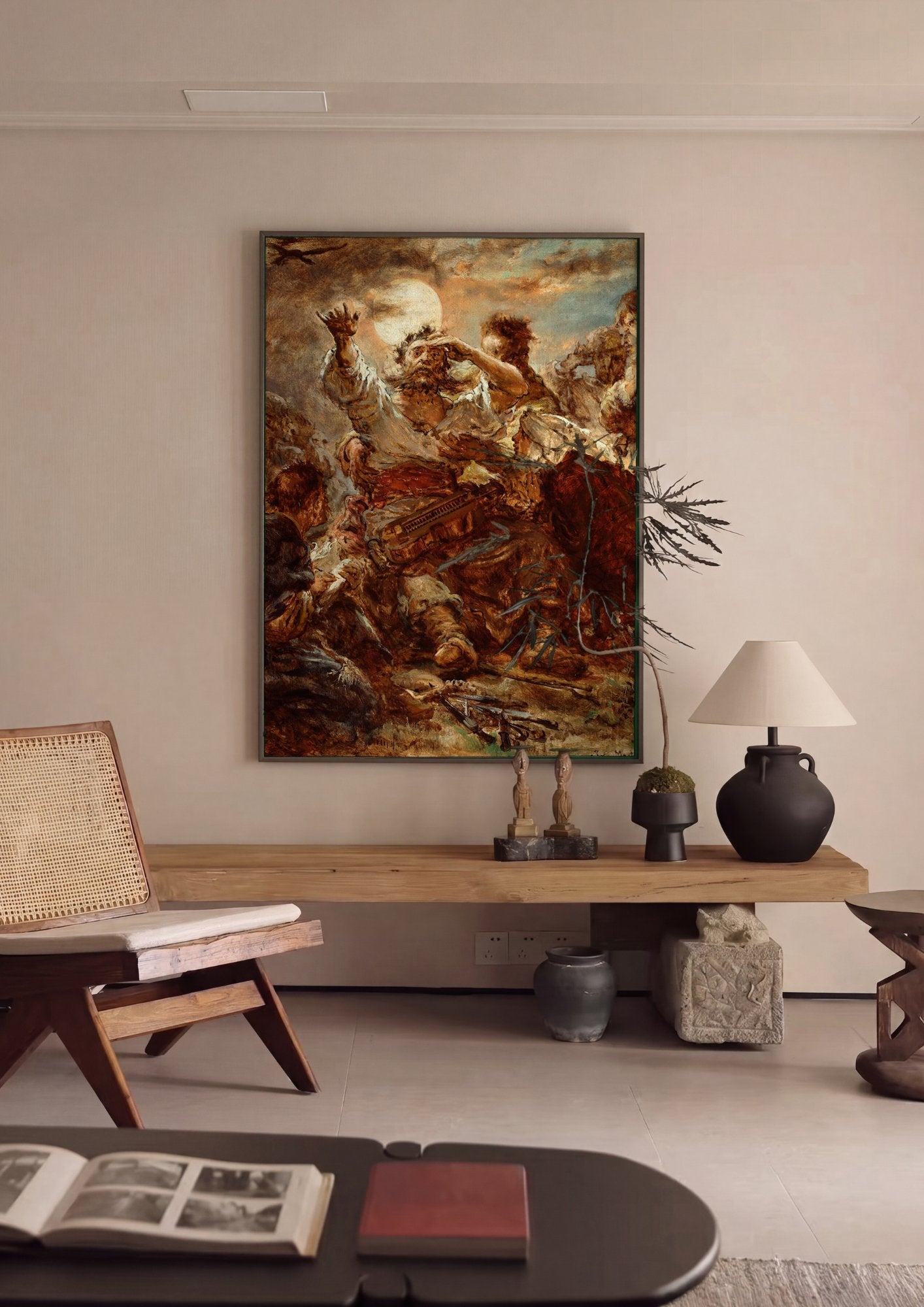 Quadro Decorativo 'O Cego com a Lira' - Jan Matejko em ambiente decorado