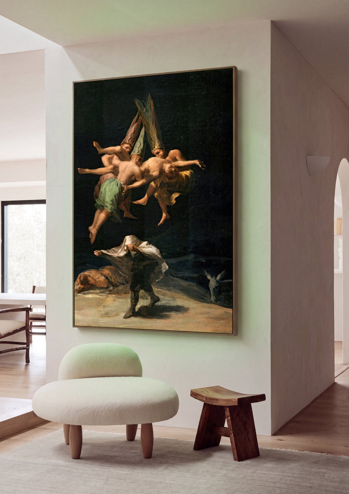 Quadro Decorativo El Vuelo de las Brujas - Goya em ambiente decorado