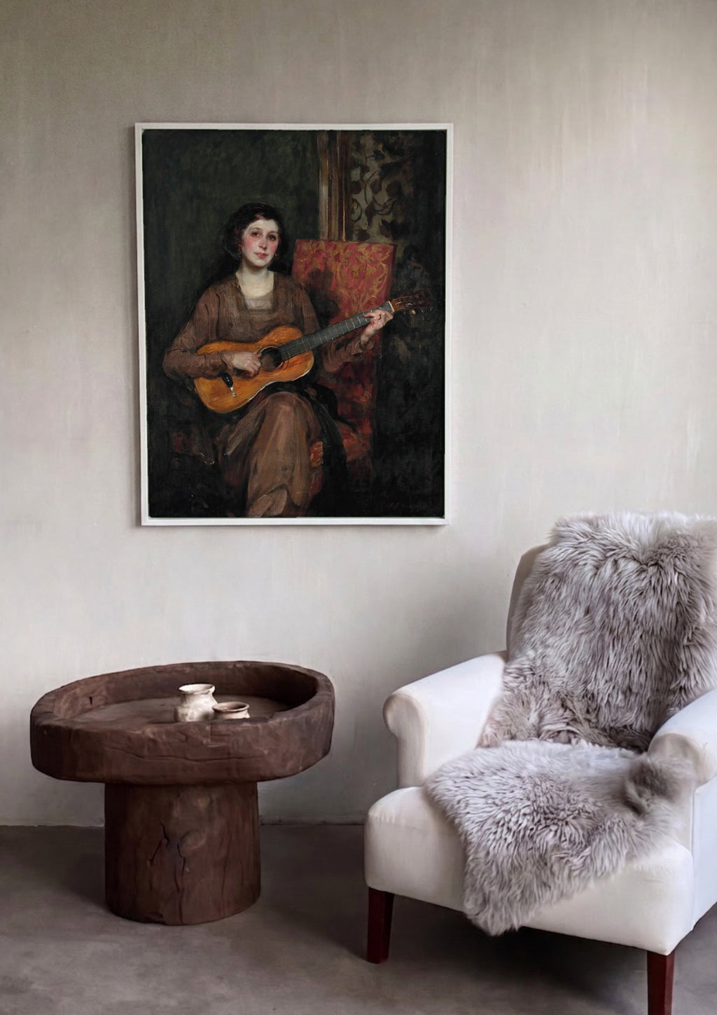 Quadro Decorativo A Guitarrista - James Jebusa Shannon em ambiente decorado