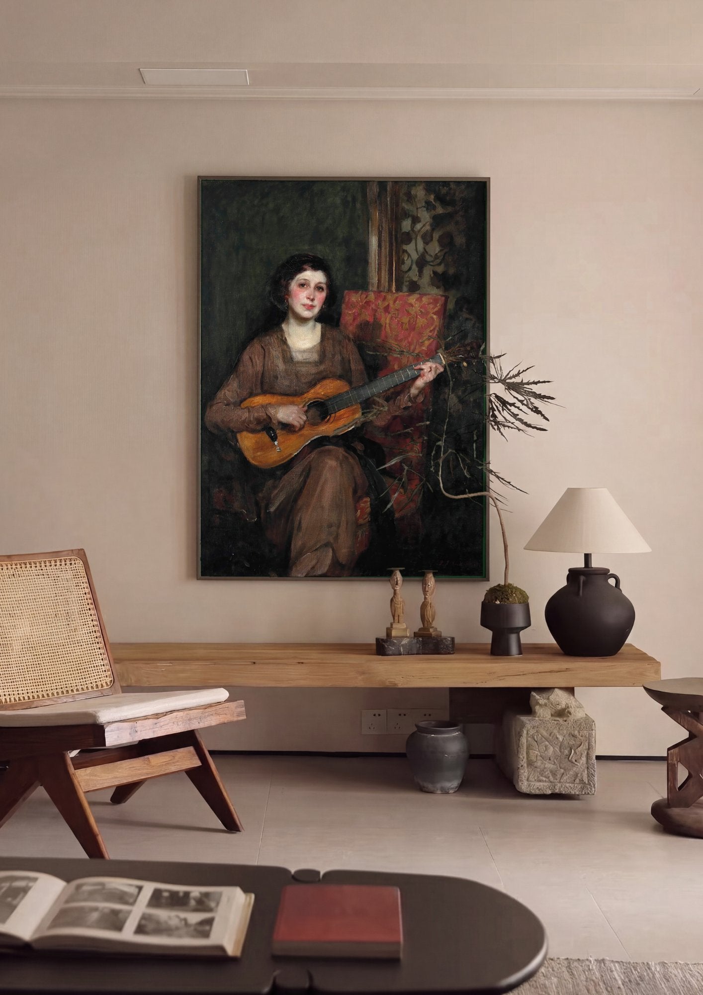 Quadro Decorativo A Guitarrista - James Jebusa Shannon em ambiente decorado