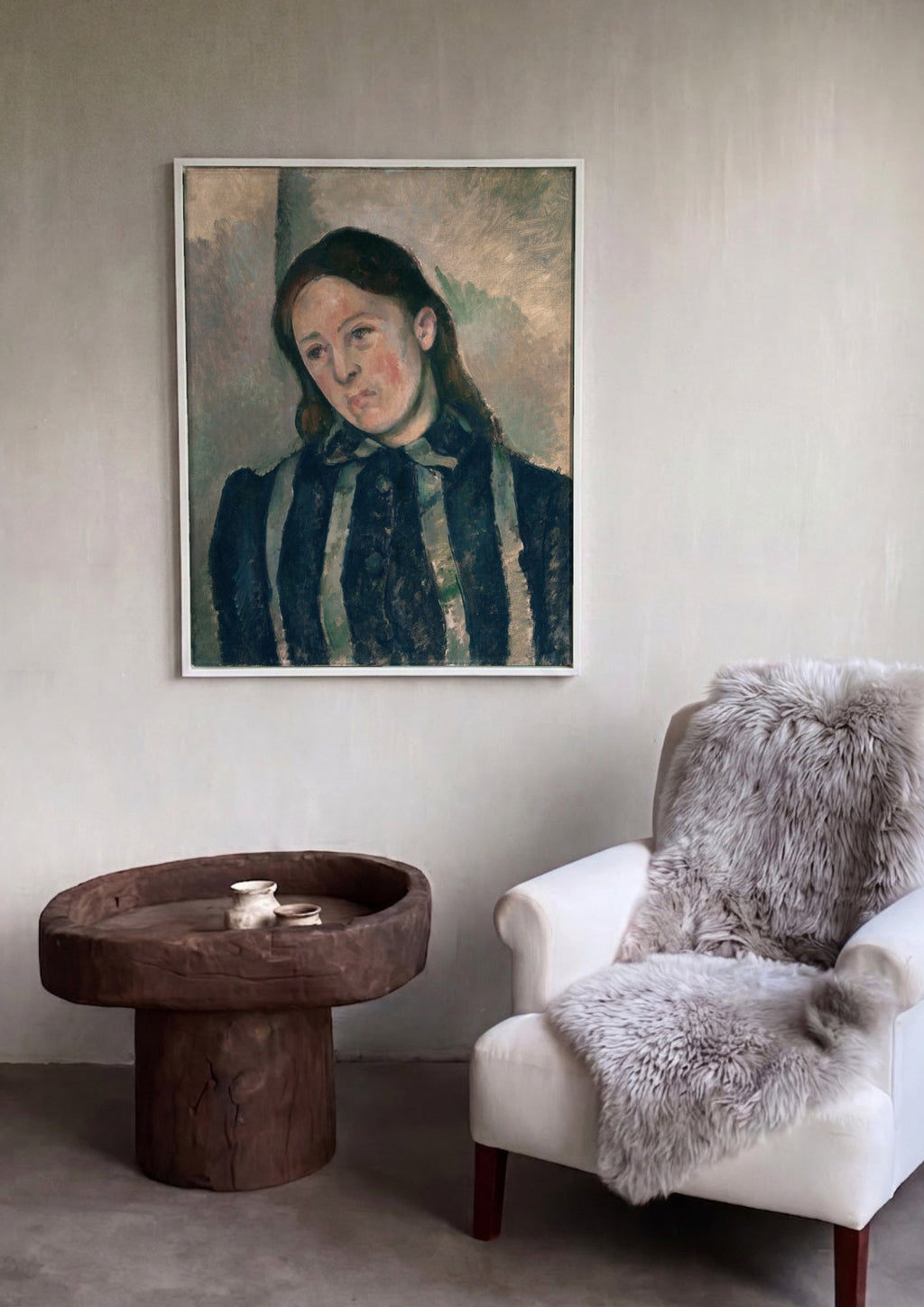 Quadro Decorativo A Jovem Italiana (La Jeune Italienne) - Cézanne em ambiente decorado