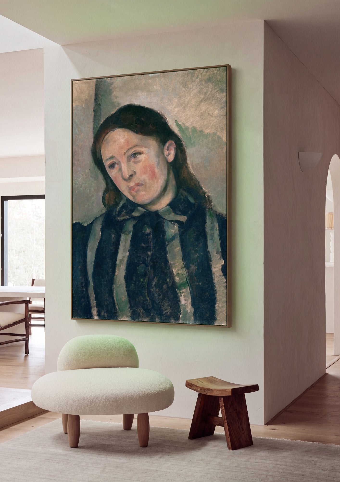 Quadro Decorativo A Jovem Italiana (La Jeune Italienne) - Cézanne em ambiente decorado