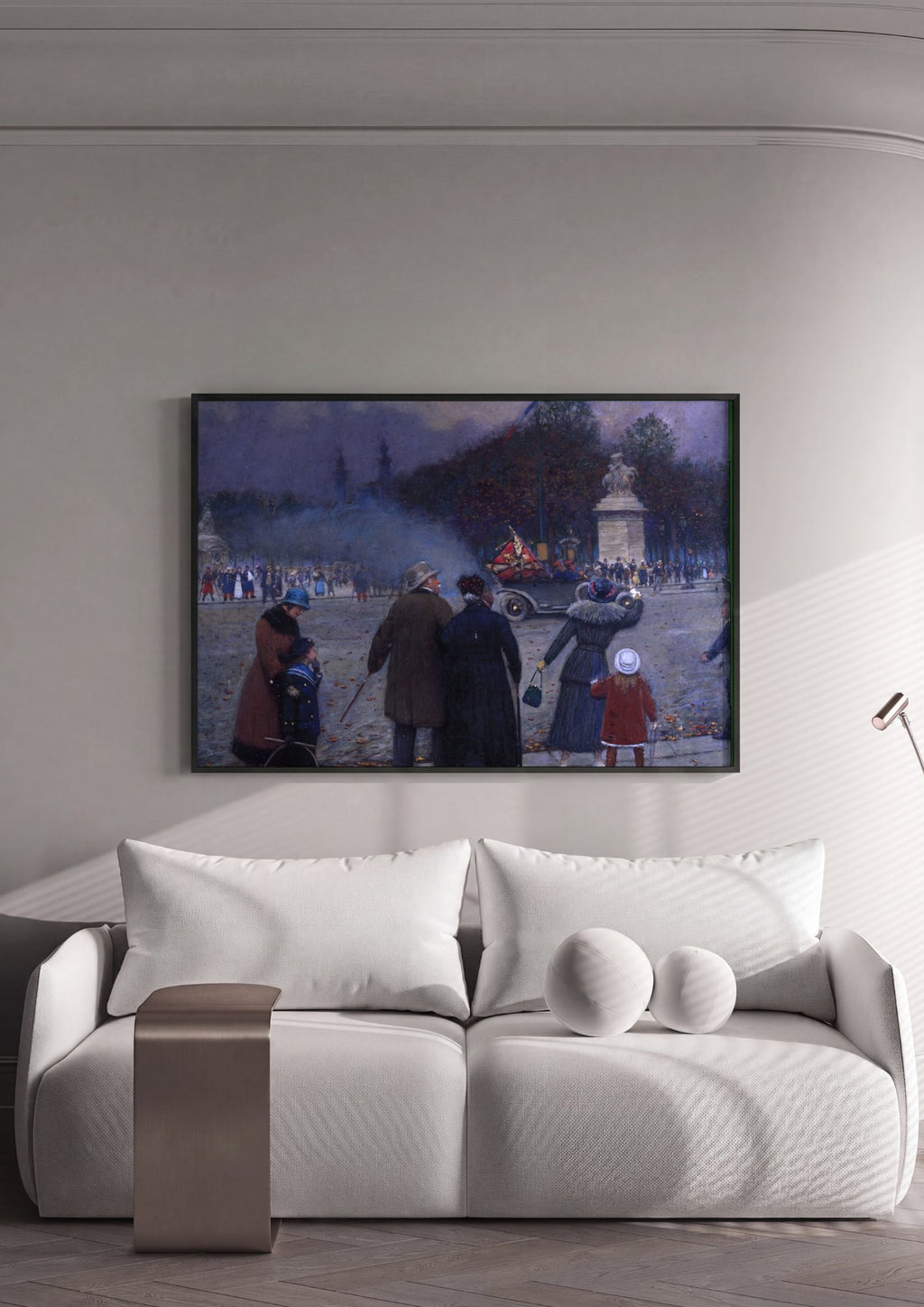 Quadro Decorativo Cena Urbana Noturna - Jean Béraud em ambiente decorado