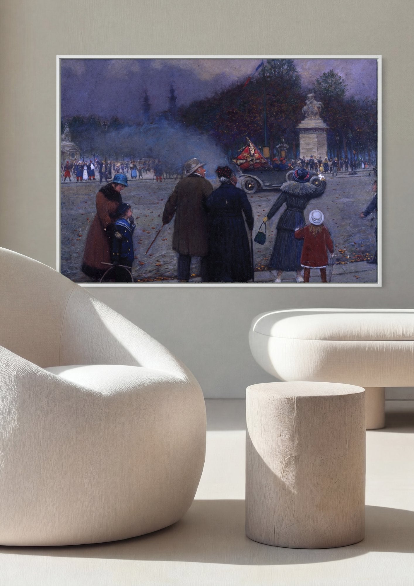 Quadro Decorativo Cena Urbana Noturna - Jean Béraud em ambiente decorado