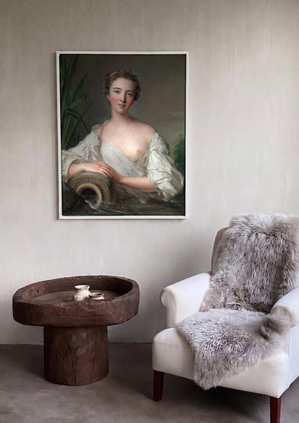 Quadro Decorativo Retrato de uma Dama - Jean-Marc Nattier em ambiente decorado
