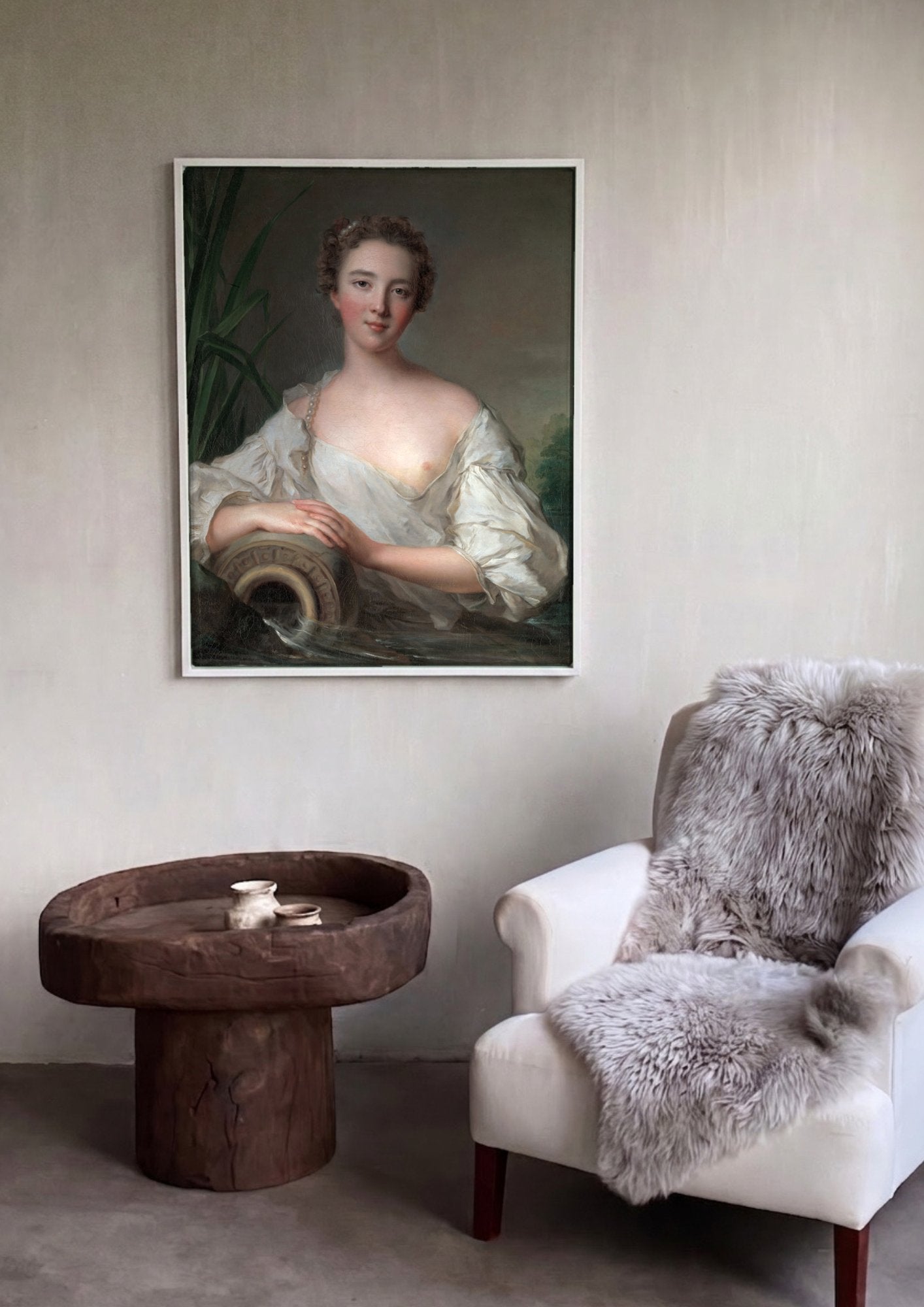 Quadro Decorativo Retrato de uma Dama - Jean-Marc Nattier em ambiente decorado